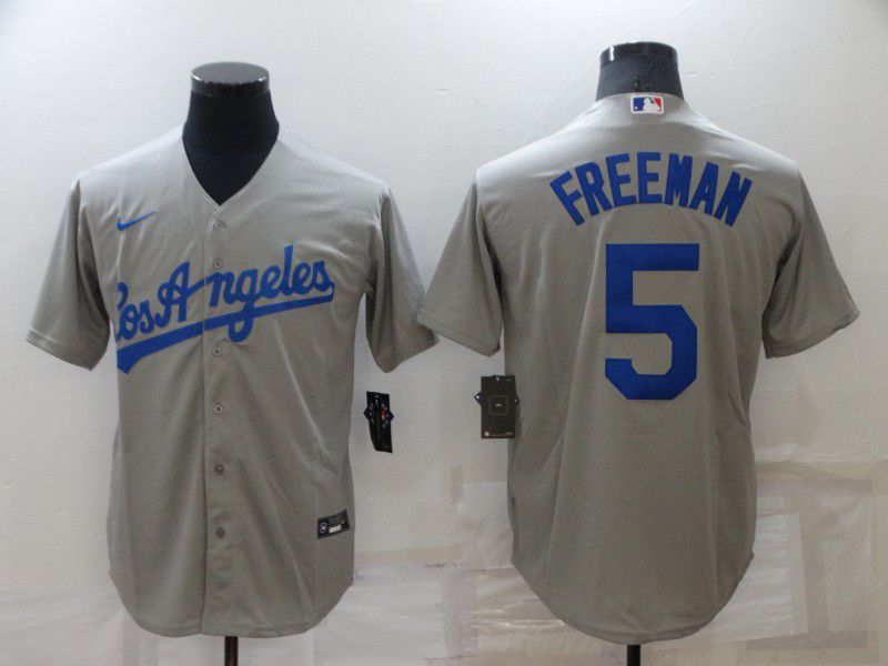 Men Los Angeles Dodgers #5 Freddie Freeman Grey Nike Game 2022 MLB Jerseys